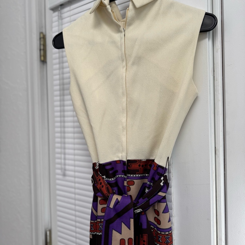 70s Geometric Vintage Mini Dress & Jacket Set - Picture 10 of 16
